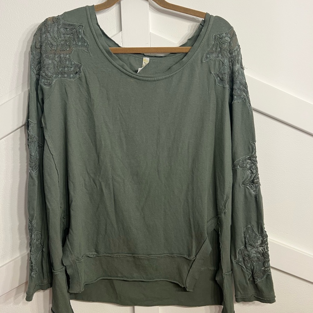 Free People Olive Green Sweatshirt
